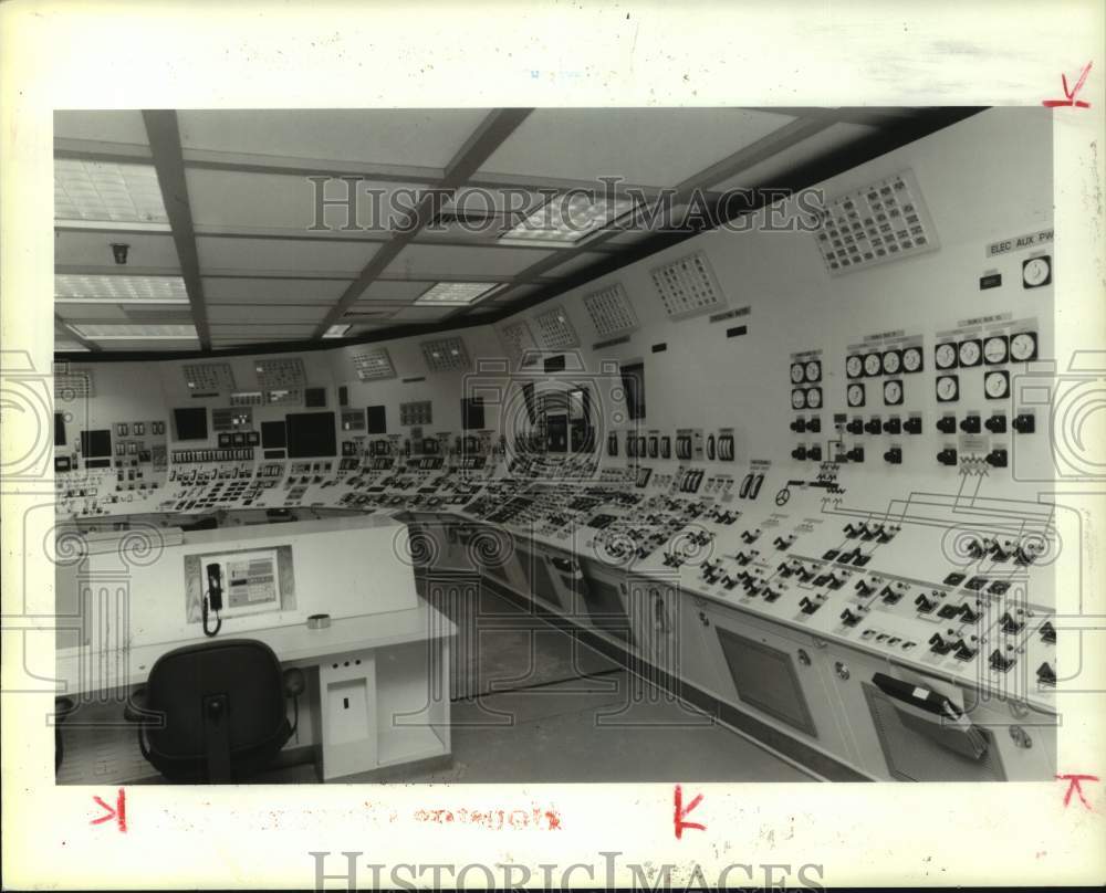 1986 Press Photo One of Two Control Rooms of South Texas Nuclear Project - Historic Images