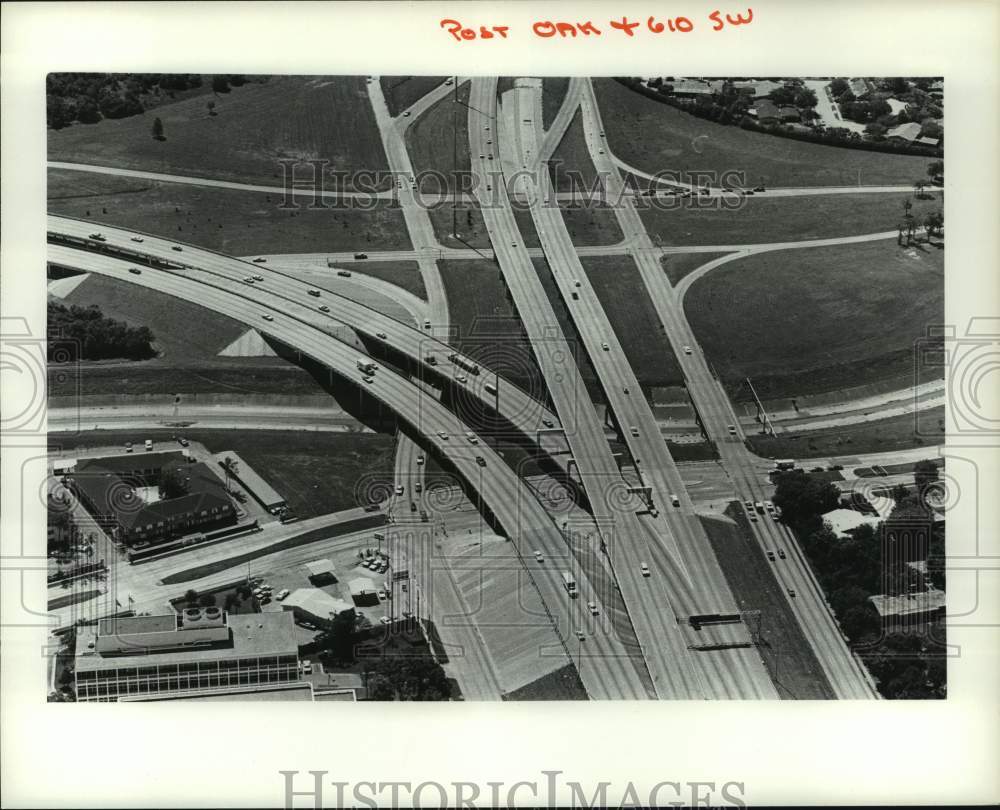 1977 Aerial view of interstate 610 South Loop near Post Oak - Historic Images