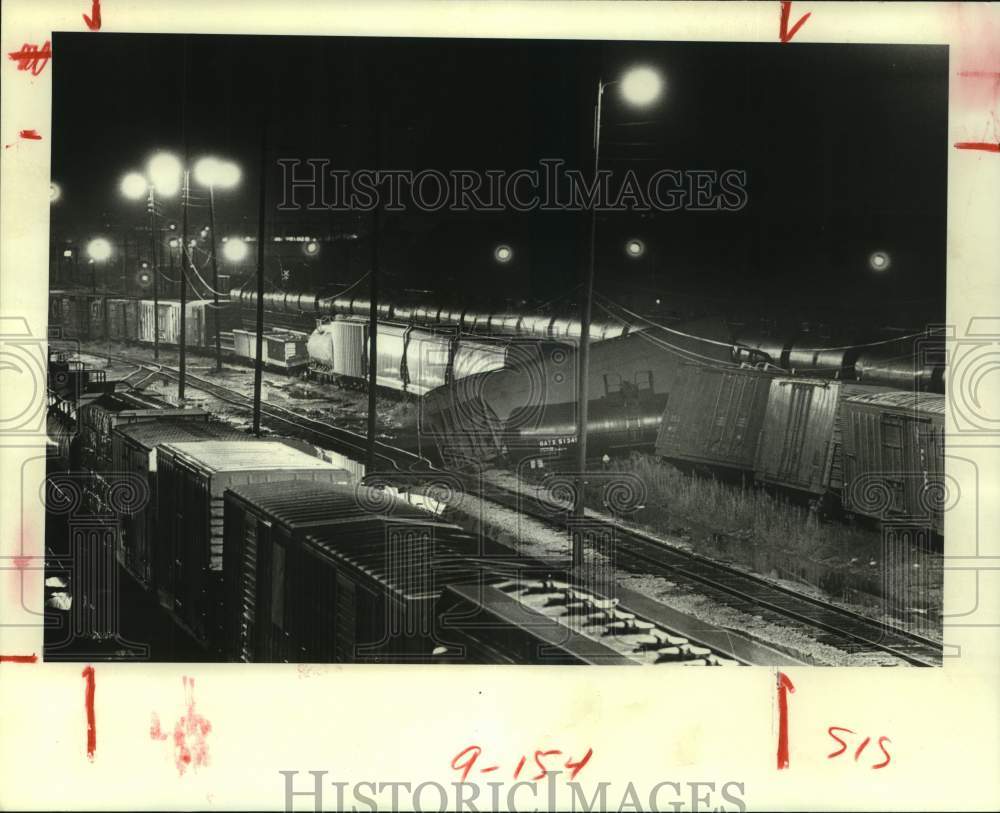 1983 Train derailment at Englewood Rail Yard in Houston - Historic Images