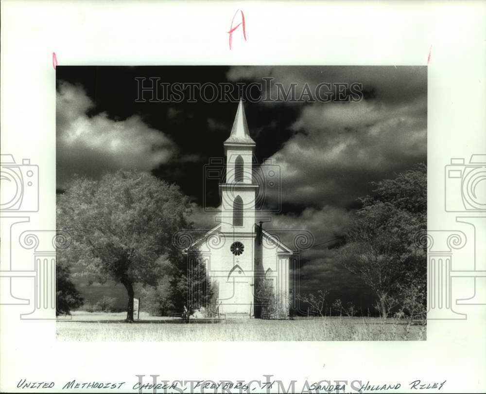 1996 Press Photo United Methodist Church in Freyburg, Texas - hcx21181 - Historic Images