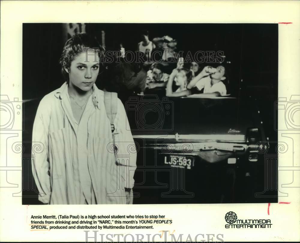 1988 Press Photo Talia Paul plays Annie Merritt in "NARC"-Young People's Special - Historic Images
