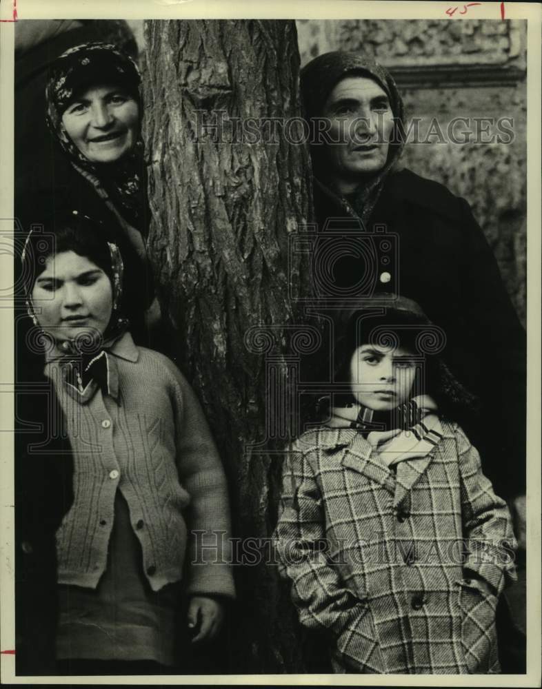 1976 Two Children Stand with Their Grandmothers in the USSR - Historic Images