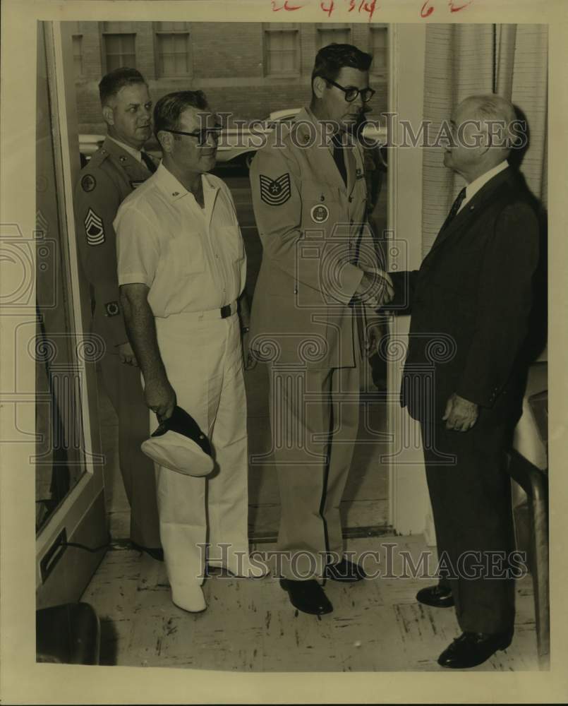 1959 Maurice Hirsch Meets Visitors at New U.S.O. Facility in Houston-Historic Images