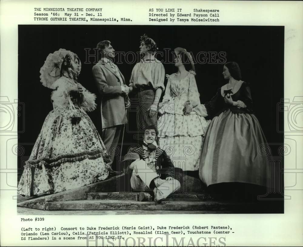 1966 Press Photo Cast of As You Like It Performs at Tyrone Guthrie Theatre - Historic Images