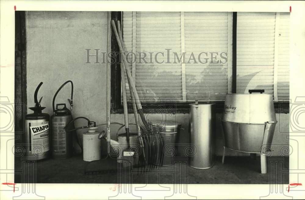 1978 Items on Front Porch of General Store in Tomball, Texas - Historic Images