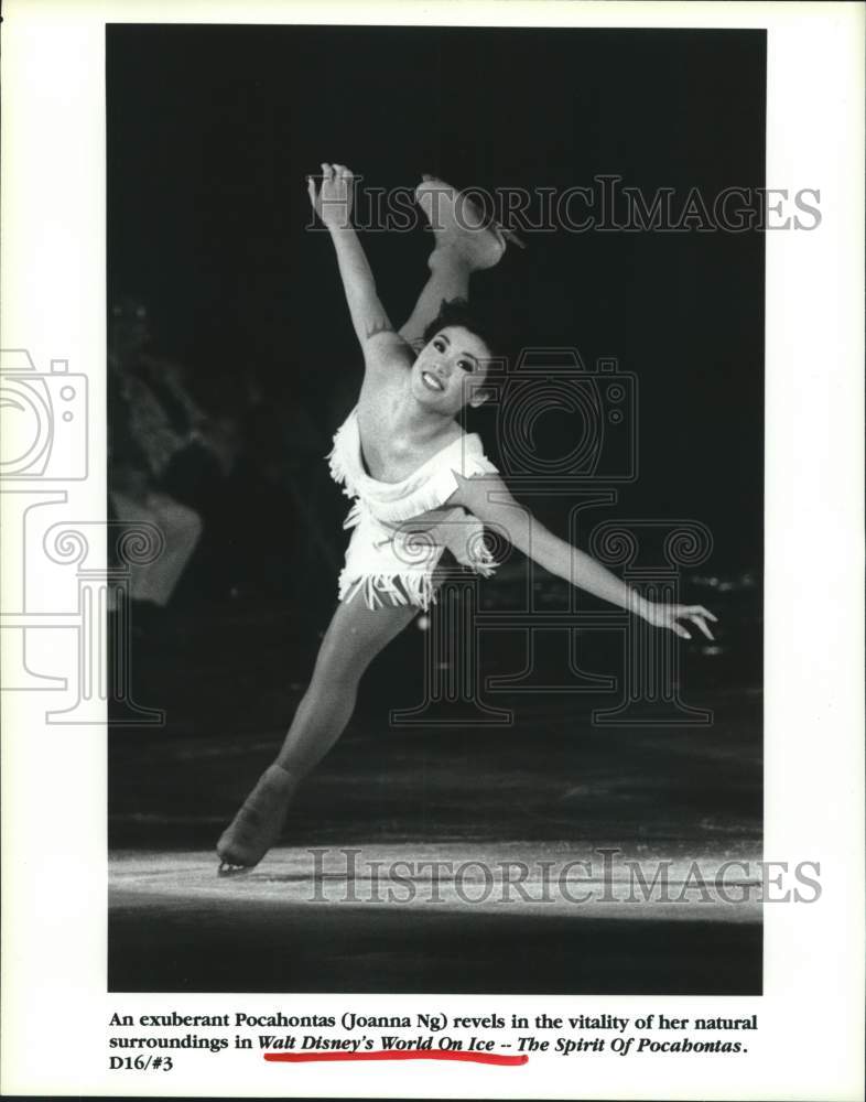 1999 Press Photo Joanna Ng as Pocahontas-Walt Disney&#39;s World on Ice-Pocahontas - Historic Images