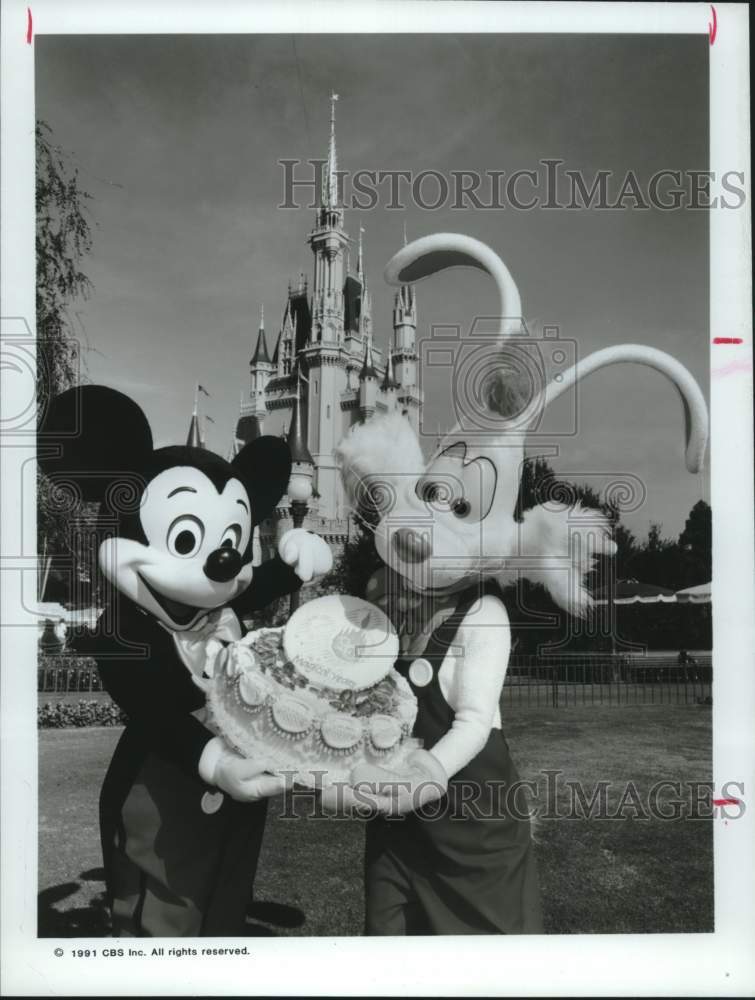 1991 Mickey and Roger Rabbit at Walt Disney World, Orlando, Florida - Historic Images