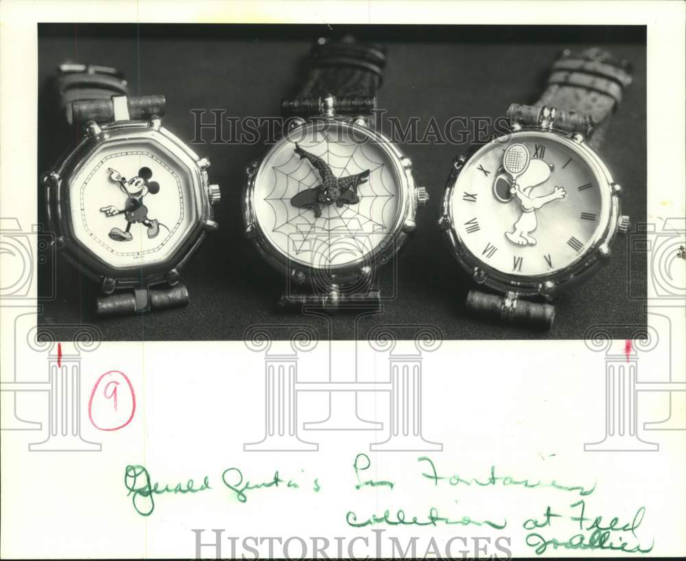 1988 Press Photo Fred Joallier's Les Fantasies Watch Collection - Historic Images