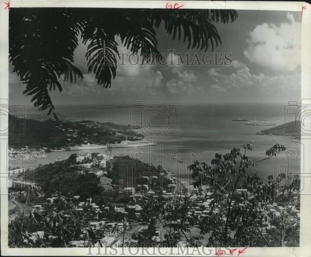 1970 Press Photo Charlotte Amalie Harbor, St. Thomas, U.S. Virgin Islands - Historic Images