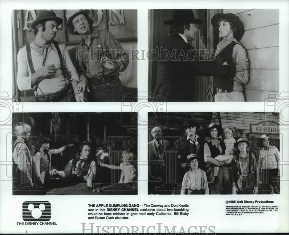 1986 Press Photo Actors and Scenes from Disney&#39;s &quot;The Apple Dumpling Gang&quot; - Historic Images