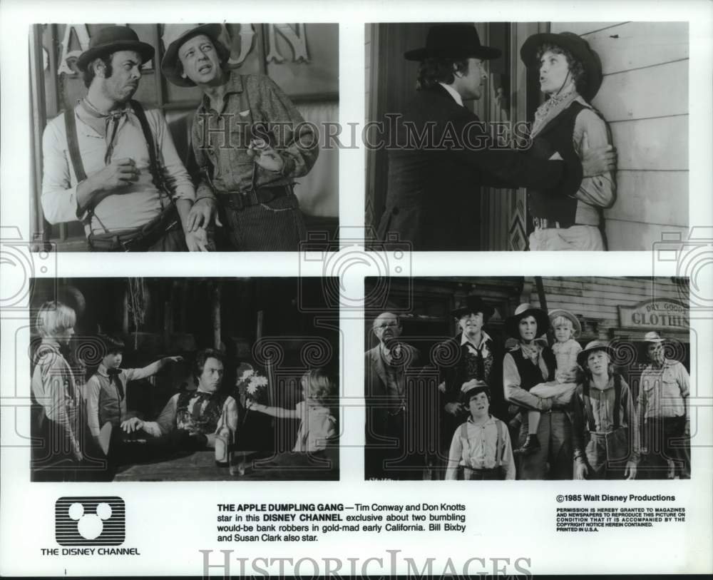 1986 Press Photo Actors and Scenes from Disney's "The Apple Dumpling Gang" - Historic Images