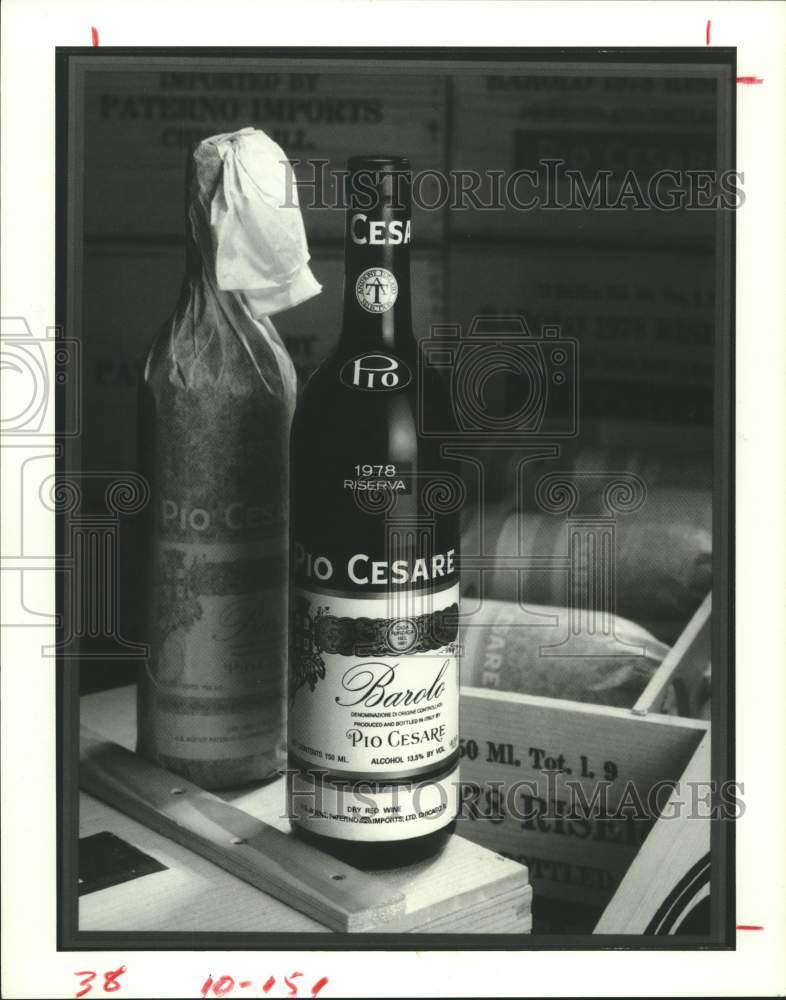 1984 Press Photo Bottle of Italy's Pio Cesare Wine From Piedmont Region - Historic Images