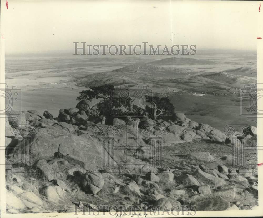 1955 Press Photo Atop Wichita Mountains in Southern Oklahoma - Historic Images