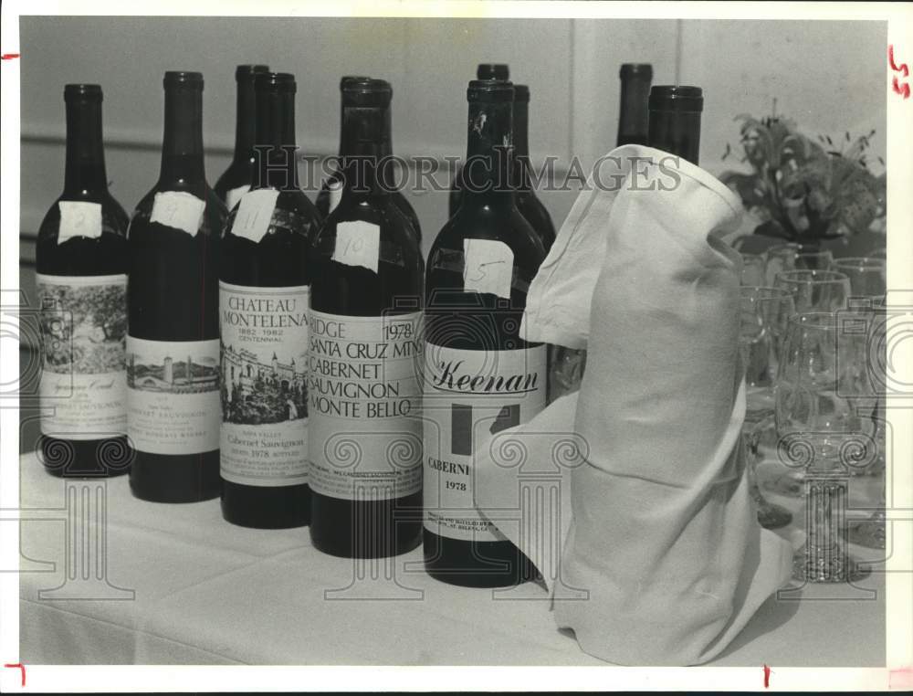 1983 Press Photo Bottles of Wine that Were in Tasting Contest - Historic Images