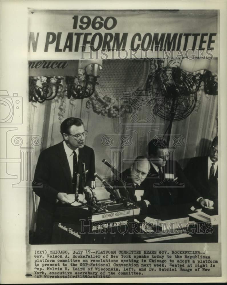 1960 Press Photo Gov. Nelson Rockefeller of NY speaks to Republicans in Chicago - Historic Images