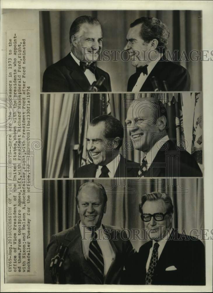 1974 Press Photo U.S. Presidents with their vice presidents - Historic Images