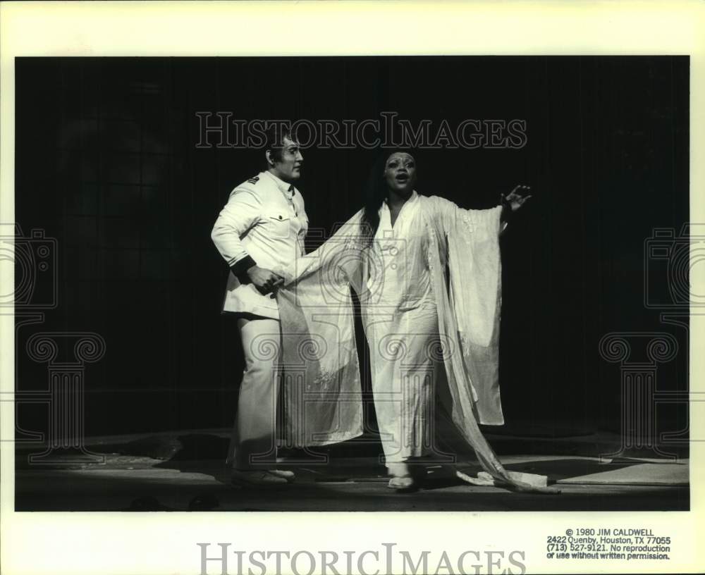 1980 Press Photo Daisy Newman & John West in "Madame Butterfly - Houston Opera - Historic Images