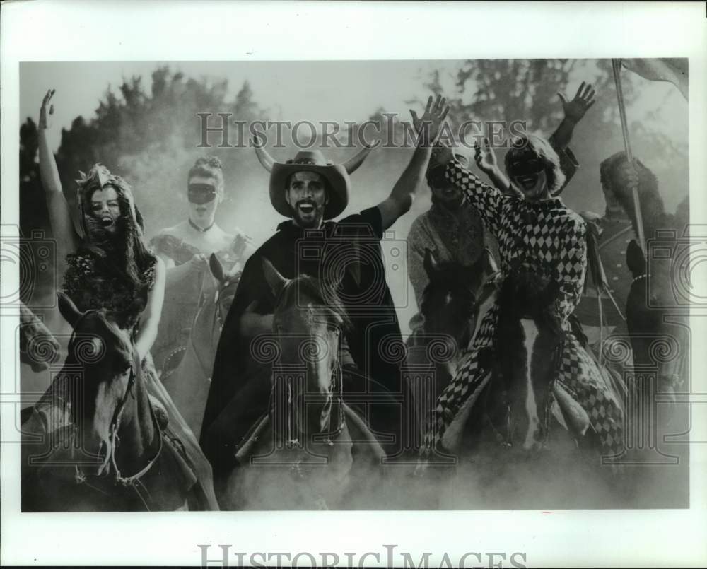 1990 Press Photo Actors on Horses for Texas Opera House - Historic Images