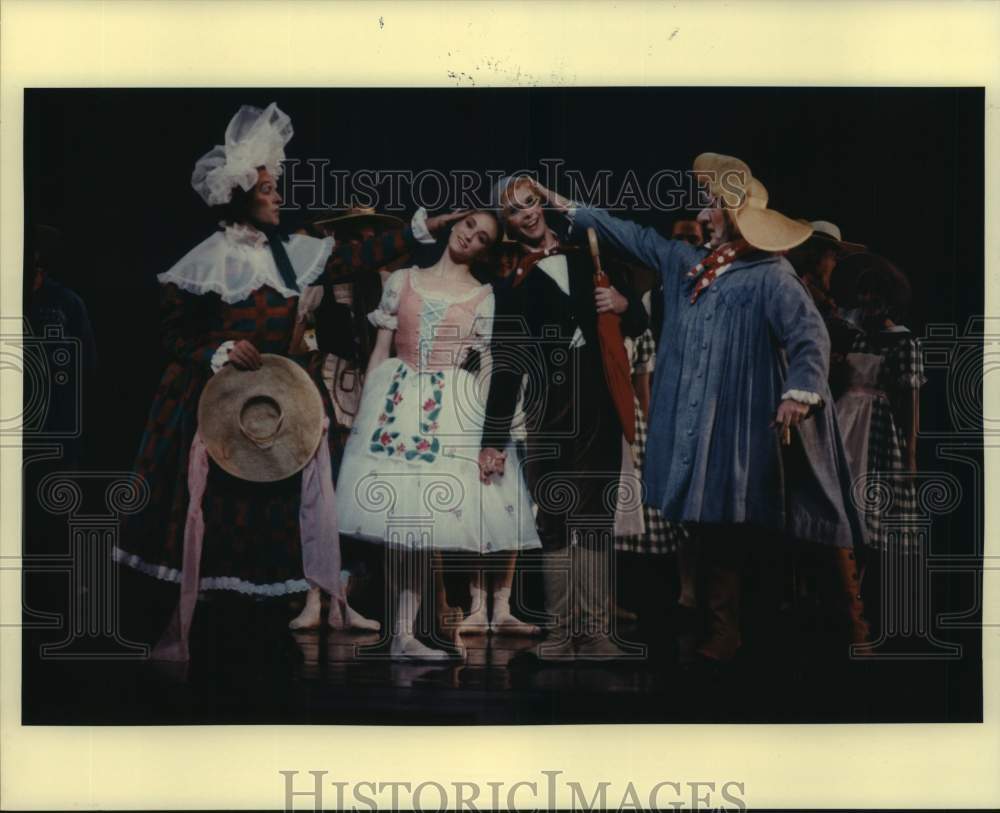 1992 Press Photo Dancers perform scene from La Fille Mal Gardee, Houston Ballet - Historic Images