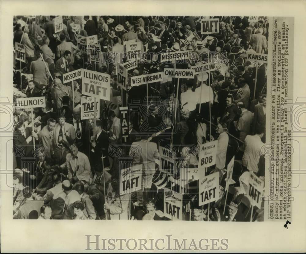 1952 Press Photo Republican National Convention floor in Chicago - Historic Images