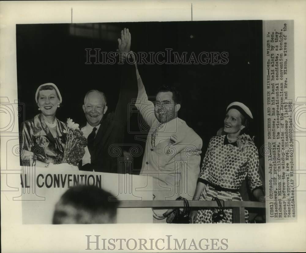 1952 Eisenhower & Nixon with wives after GOP nomination in Chicago-Historic Images