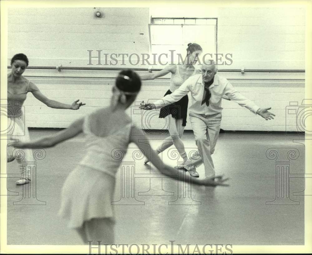 1983 Press Photo Houston Ballet studio rehearsal of &quot;Pas de Quatre&quot; - Historic Images