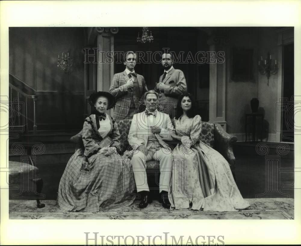 1986 Press Photo Cast of &quot;Another Part of the Forest&quot; - Alley Theater - Houston - Historic Images