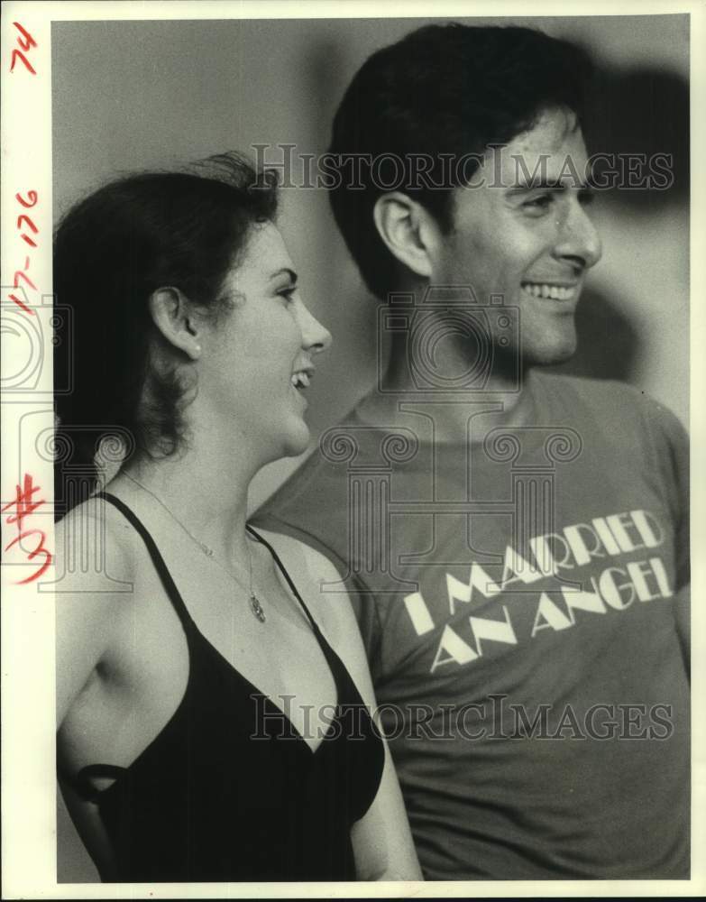 1983 Press Photo TUTS dancers Holly Cruz &amp; Rick Emery at rehearsal in Houston - Historic Images