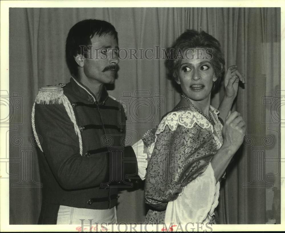 1985 Press Photo &quot;Much Ado About Nothing&quot; at Nina Vance Alley Theater, Houston - Historic Images