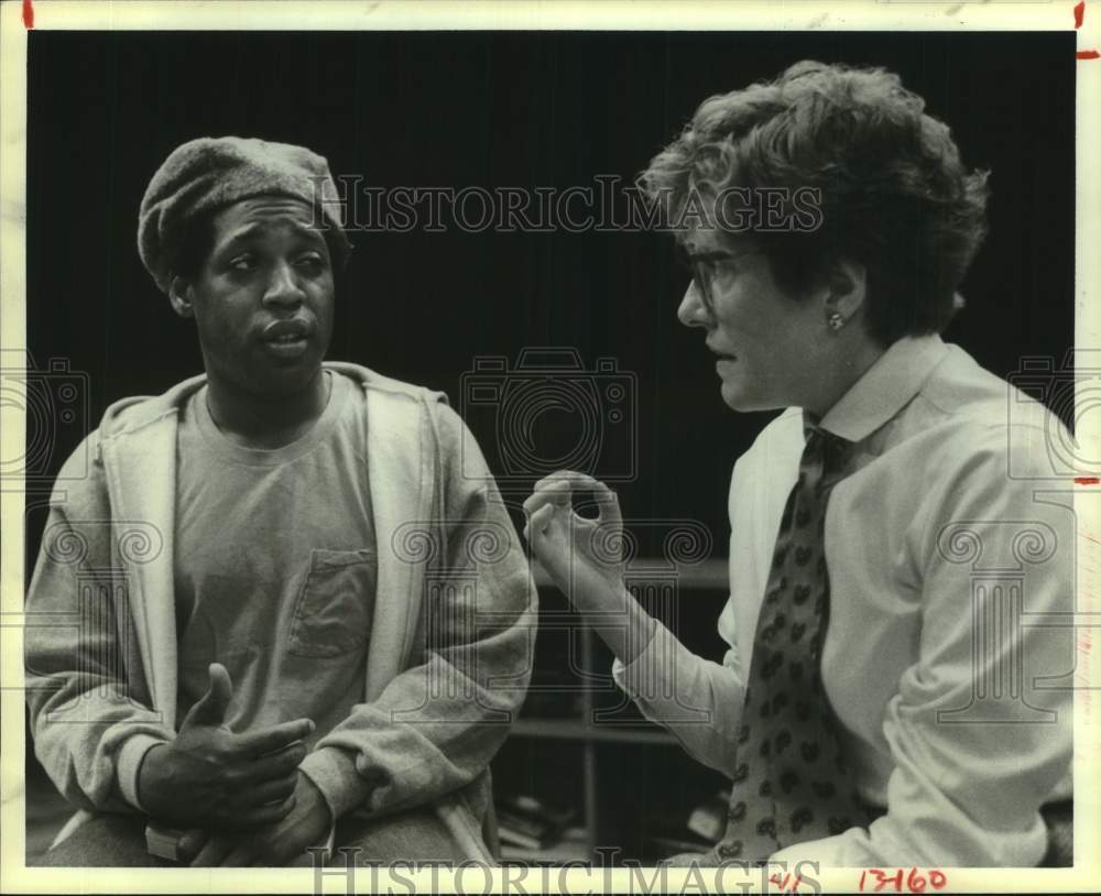 1985 Press Photo Scene from Open Admissions-Nina Vance Alley Theater, Houston - Historic Images