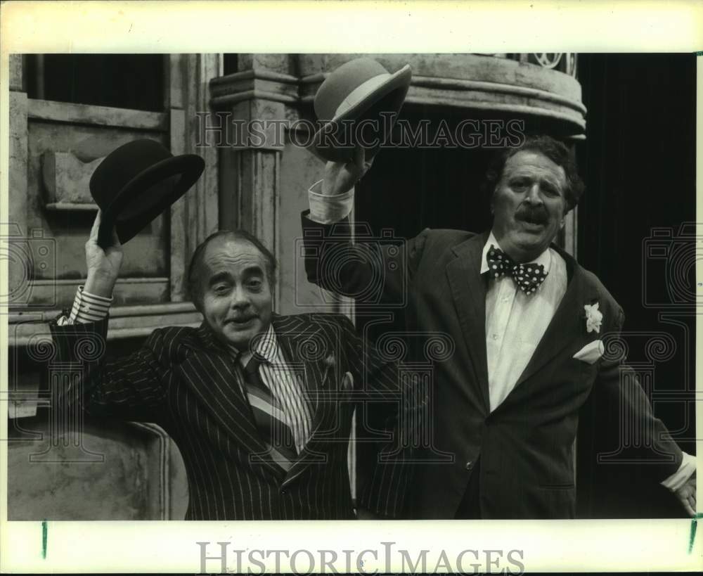 1985 Press Photo Gangsters sing in Alley Theater's "Kiss Me Kate" - Houston - Historic Images