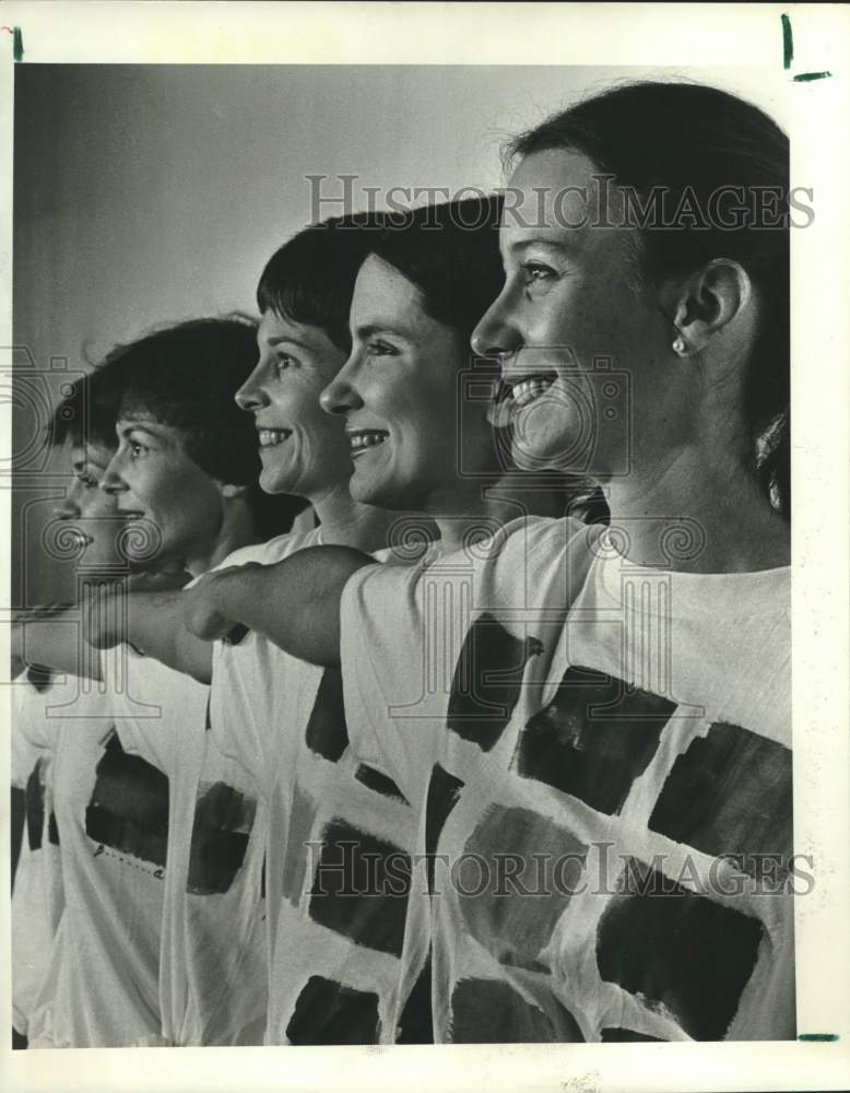 1986 Stages&#39; Theater Dancers Line up together, Houston, TX - Historic Images