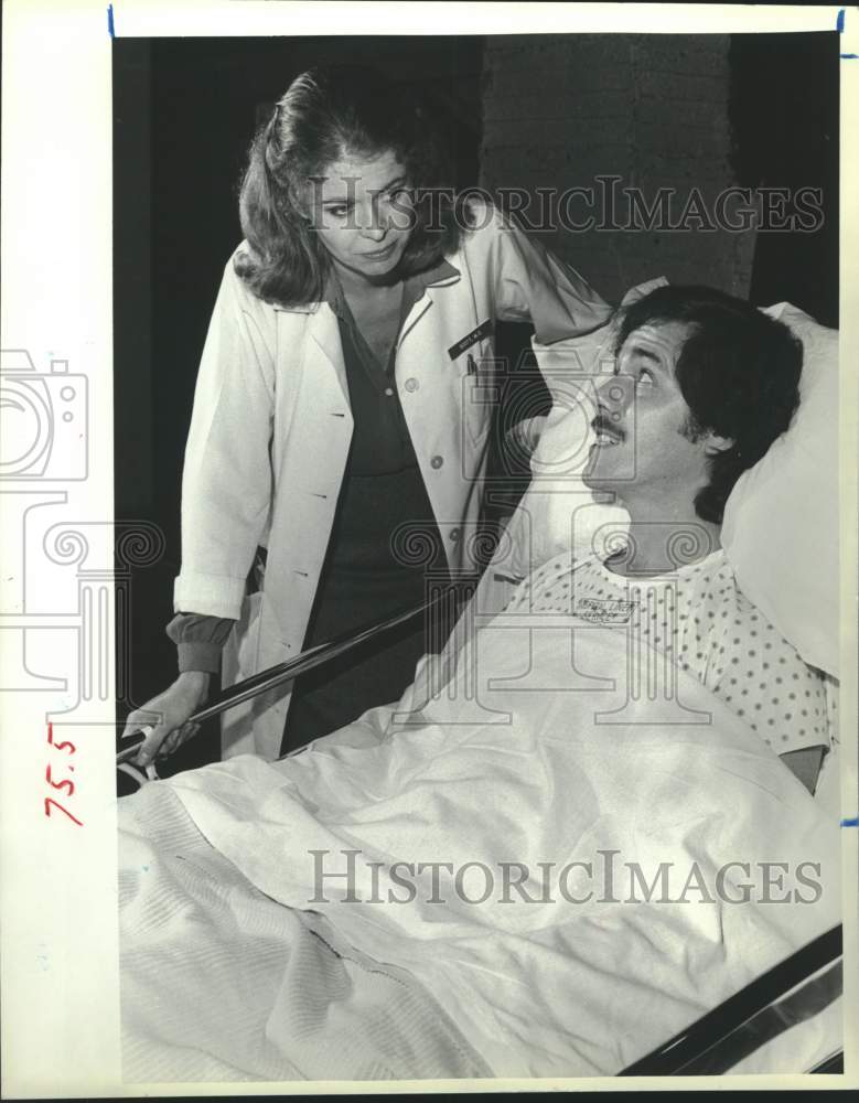 1981 Press Photo Actors Sheila Mayhew and David Nighbert at Stages, Houston - Historic Images