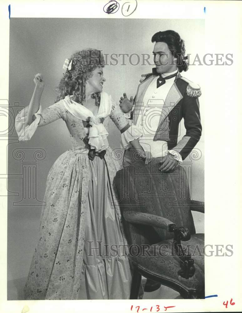 1982 Press Photo Scene from Alley Theater's Production The Rivals, Houston, TX - Historic Images