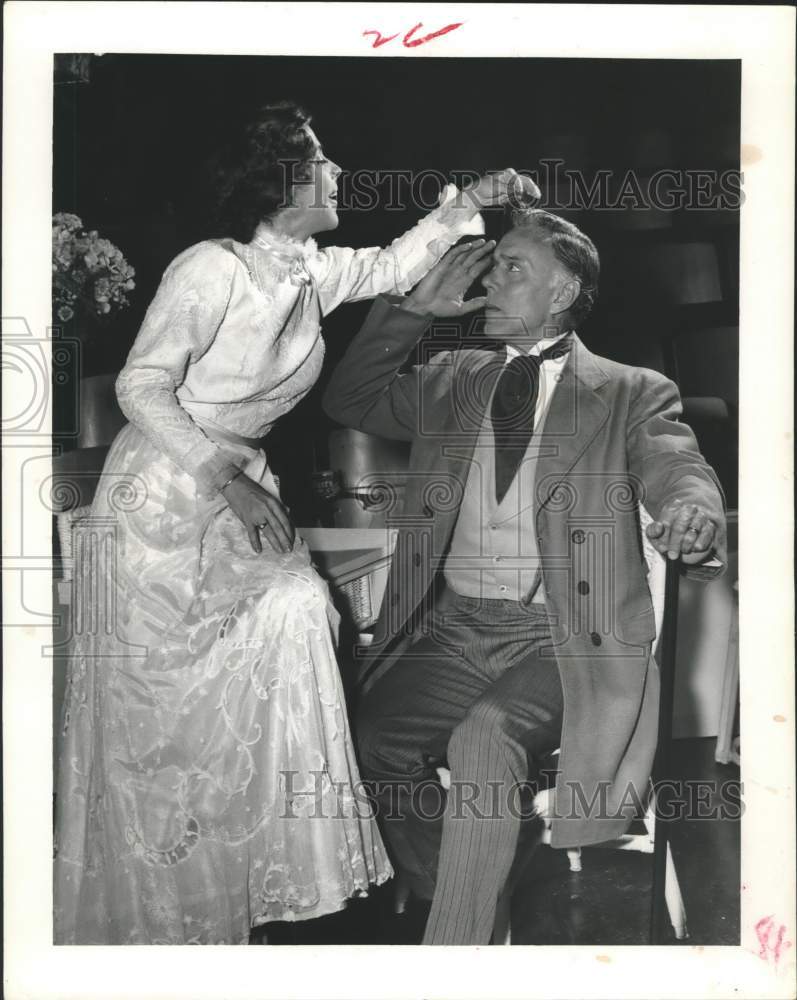 1961 Press Photo Scene from &quot;Misalliance&quot; at Alley Theater in Houston - Historic Images