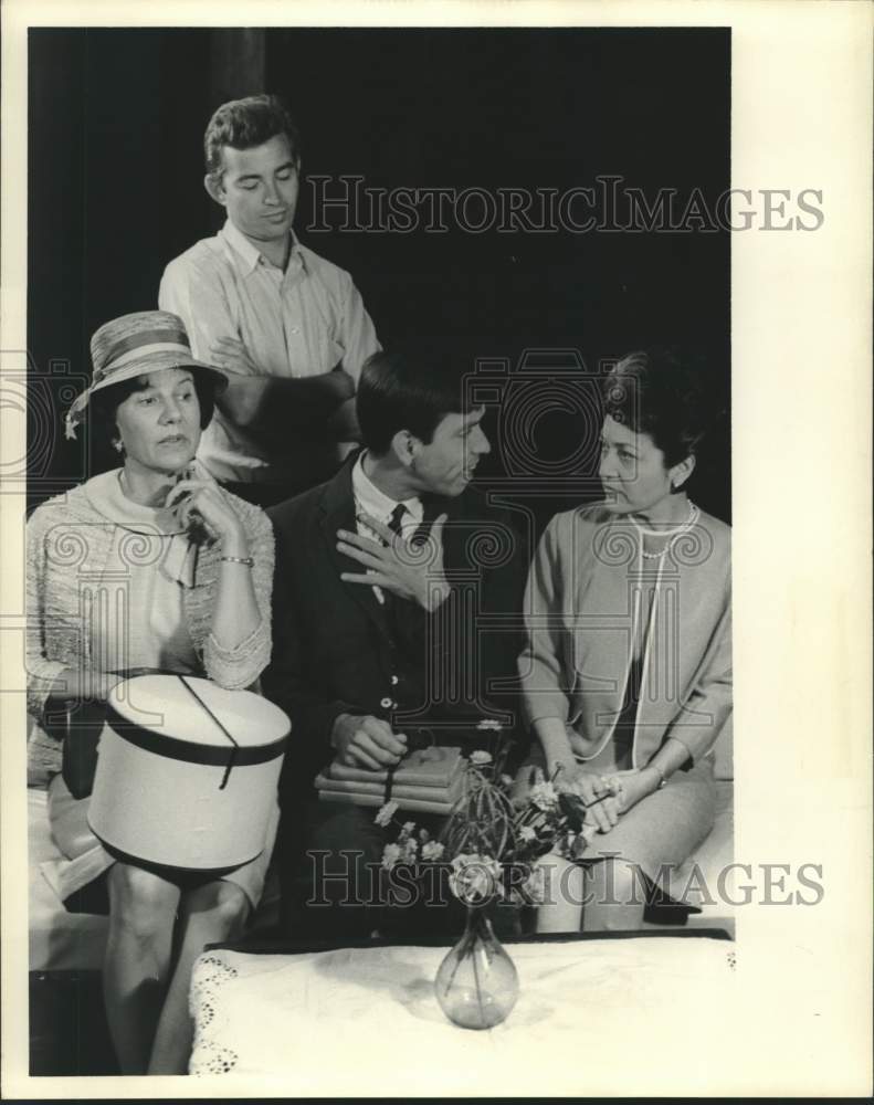 1963 Press Photo Actors in Scene at Alley Theater, Houston - Historic Images