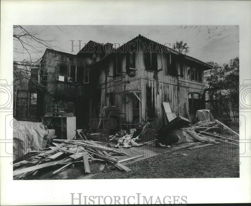 1991 Press Photo Burned Homes at 5200 Caroline, Houston - Historic Images