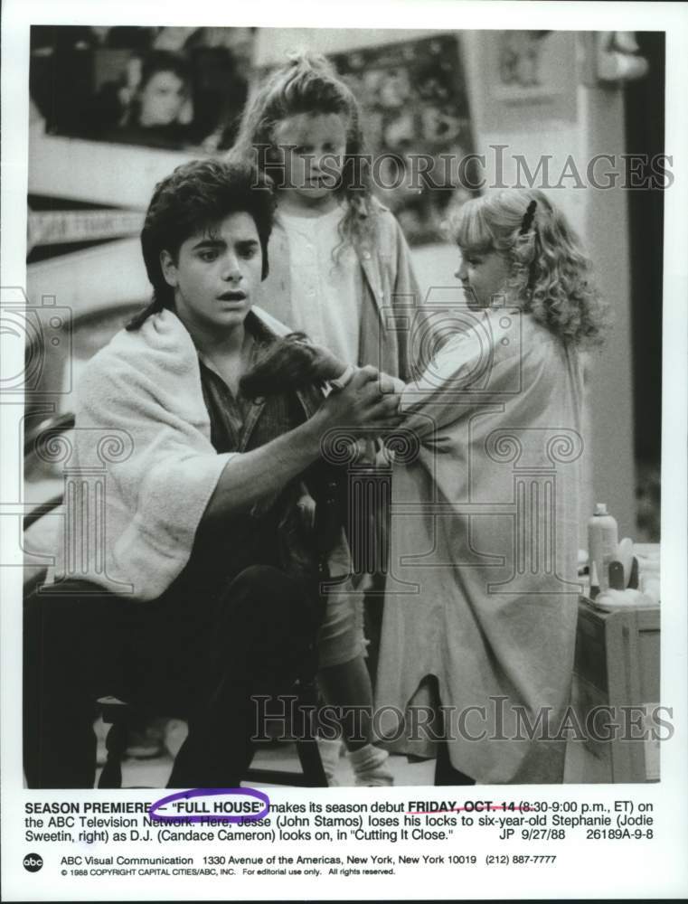 1988 Press Photo Season premiere of ABC Television Network's "Full House" - Historic Images