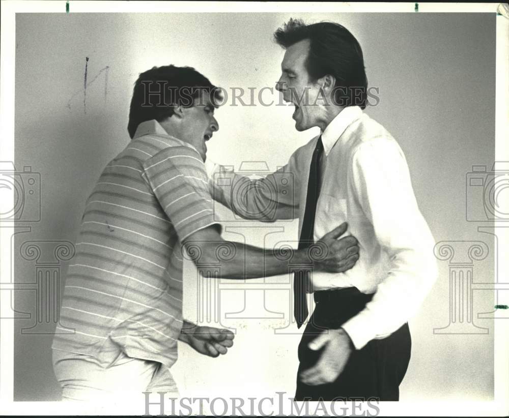 1985 Press Photo Stages Theatre production of &quot;Serenading Louie&quot; - Houston - Historic Images