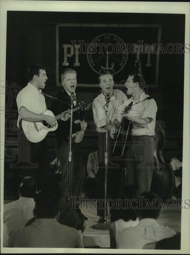 1960 Press Photo Brothers Four sing at Pittsburgh Univ. Hootenanny on ABC - Historic Images