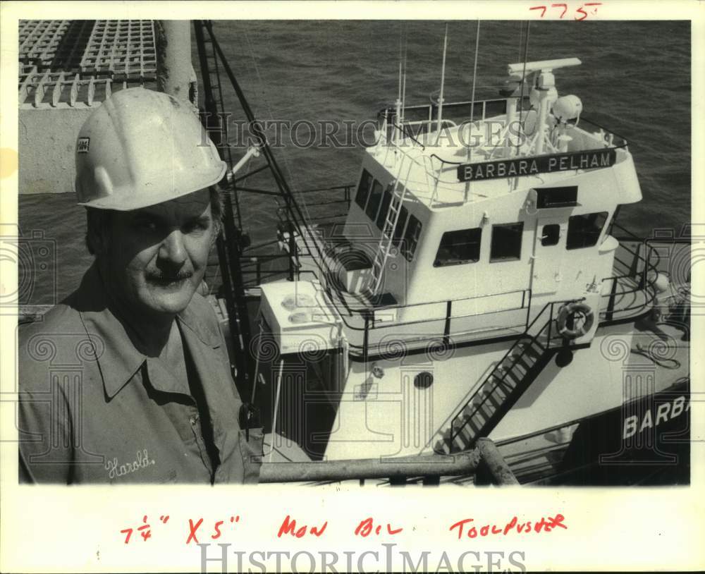 1980 Press Photo Toolpusher Bobby LeJeune from the drilling rig Mr. Charlie - Historic Images