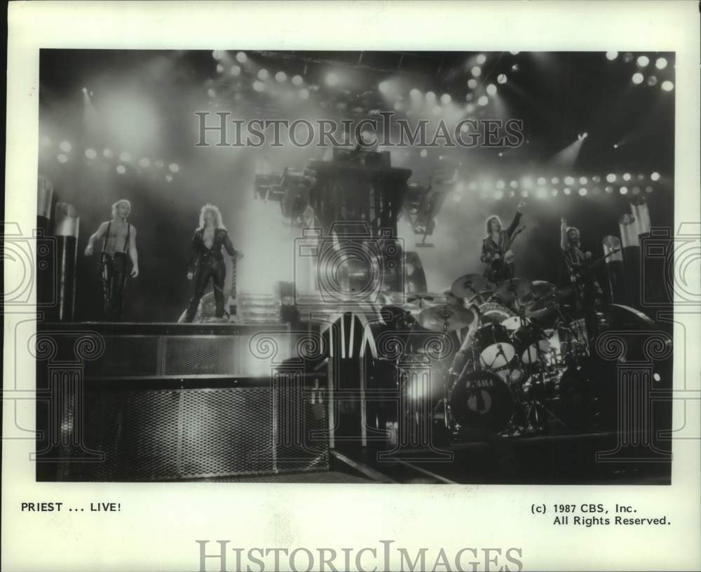 1987 Press Photo Judas Priest Rock Group, Live Performance - Historic Images