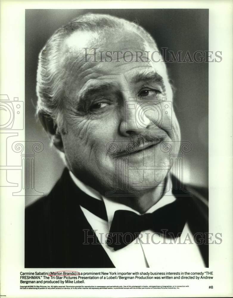 1990 Press Photo Actor Marlon Brando stars as Carmine Sabatini in &quot;The Freshman&quot; - Historic Images