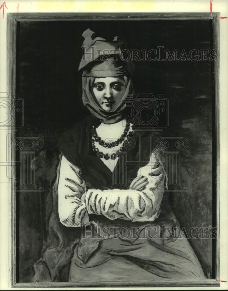 1984 Press Photo Pablo Picasso&#39;s &quot;Femme au turban les bras croises&quot; (1923) - Historic Images