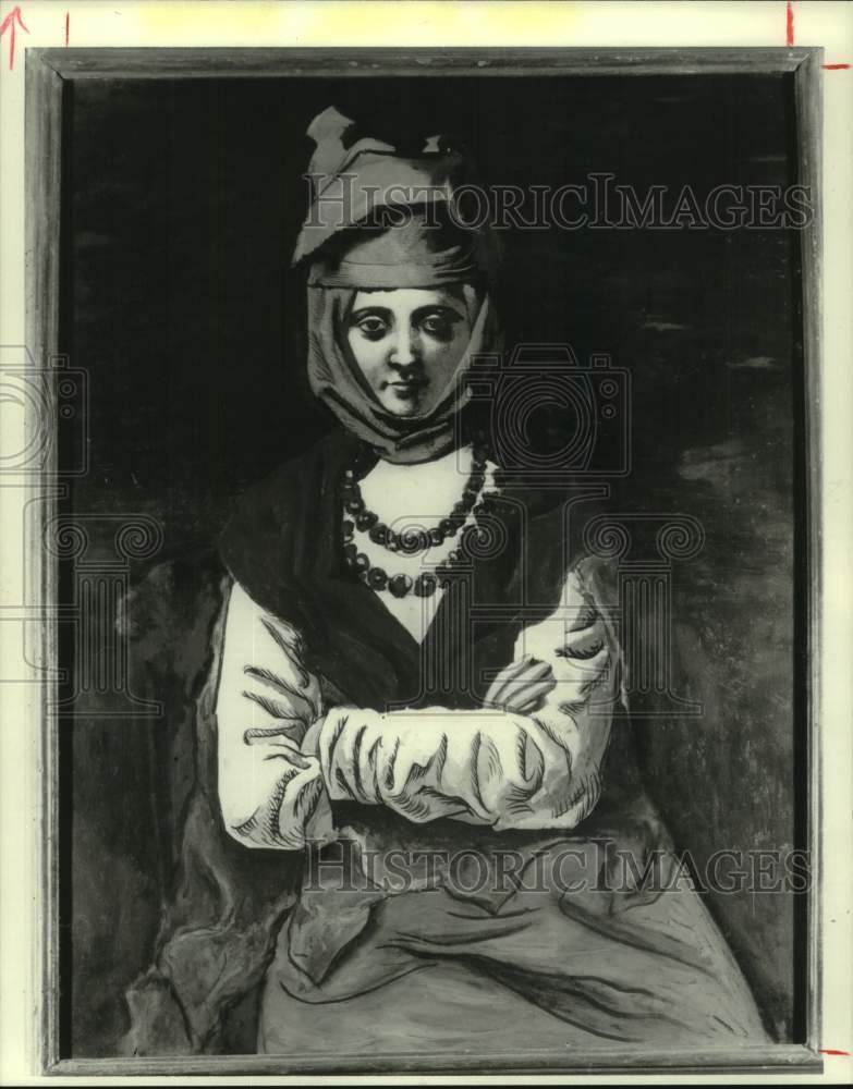1984 Press Photo Pablo Picasso's "Femme au turban les bras croises" (1923) - Historic Images