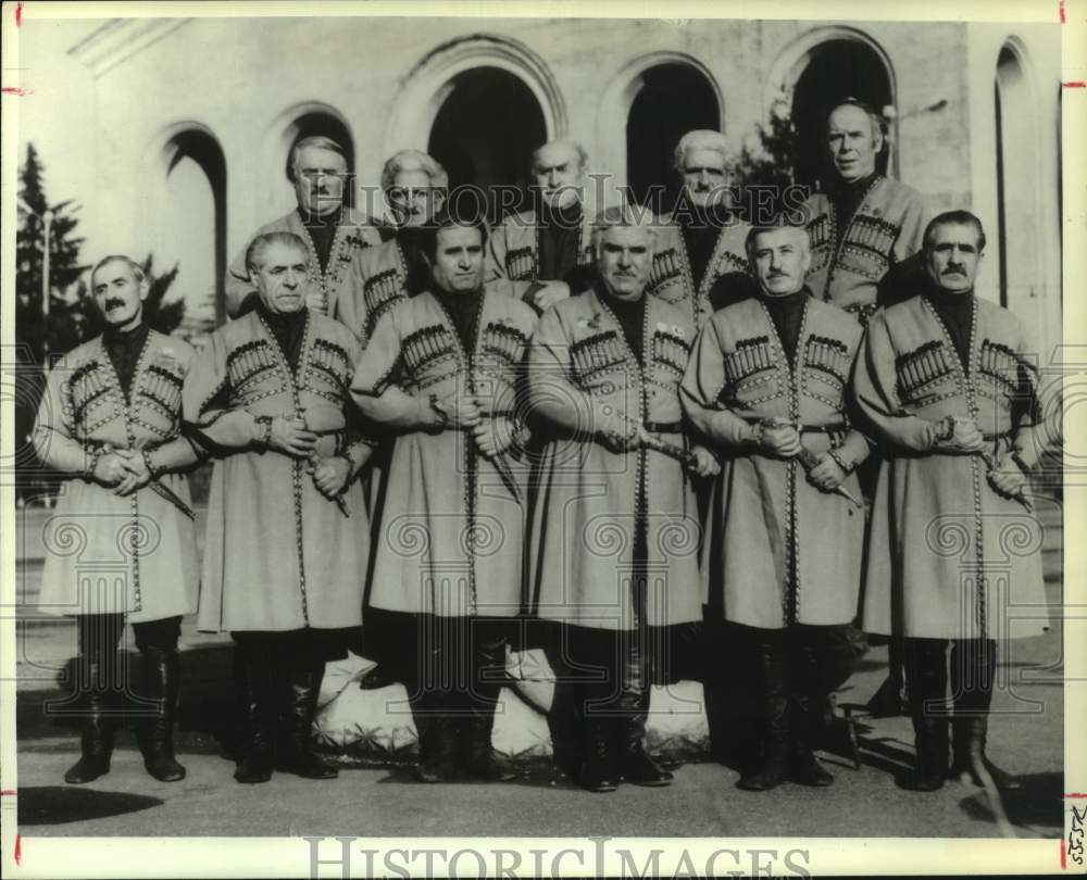 1988 Press Photo Men's choir "Elesa" from Makharadze in Soviet Georgia - Historic Images