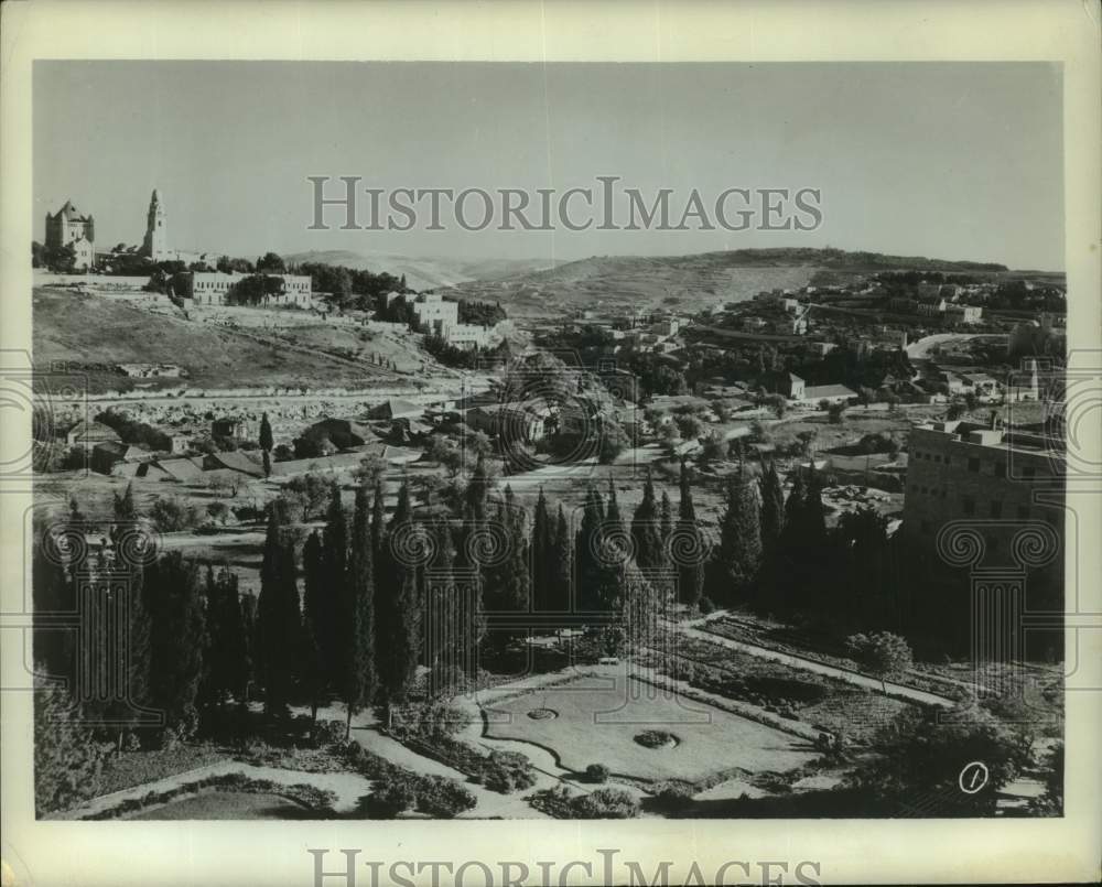 1964 Press Photo Mount Zion and Valley of Hinnon in Jerusalem, Israel - Historic Images