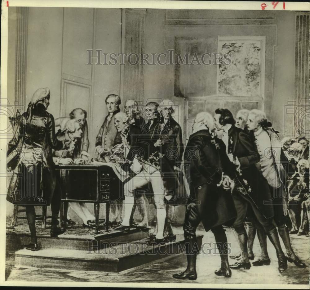1941 Press Photo Signing of Declaration of Independence - drawing - Historic Images