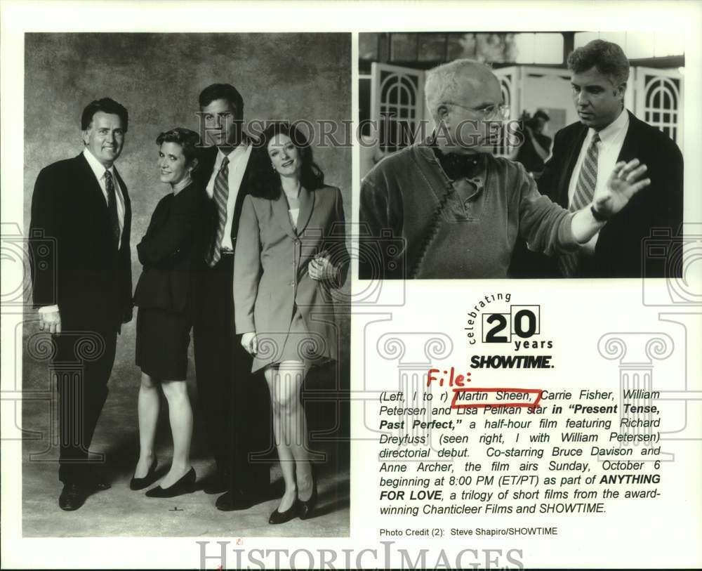 1996 Press Photo Cast and directors of &quot;Present Tense, Past Perfect&quot; on Showtime - Historic Images