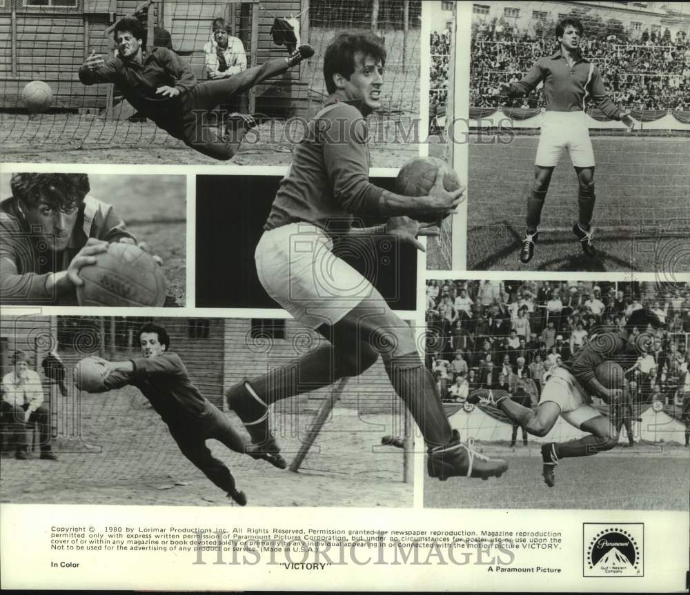 1980 Press Photo Action shots from movie "Victory" with Sylvester Stallone - Historic Images